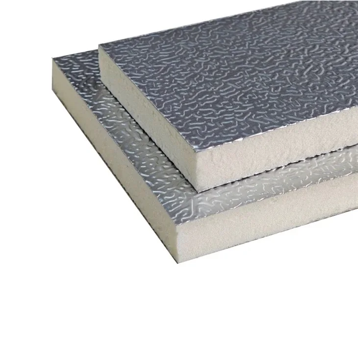 Two pre-insulated polyurethane duct panels